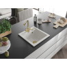 Mexen Vito 1-Kammer-Granittspüle mit Küchenarmatur Duero, weiß - 6503-20-671600-50