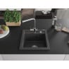 Mexen Vito Granitspüle 1-Becken mit Küchenarmatur Duero, schwarz gesprenkelt - 6503-76-671600-00
