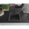 Mexen Vito Granitspüle 1-becken mit Küchenarmatur Duero, schwarz gesprenkelt - 6503-76-671600-70-B