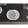 Mexen Kevin Granitspüle 1-Becken mit Abtropffläche und Küchenarmatur Telma, weiß - 6517-20-670200-20