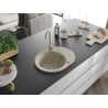 Mexen Kevin Granitspüle 1-Becken mit Abtropffläche und Küchenarmatur Telma, beige - 6517-69-670200-69