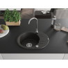 Mexen Kevin Granitspüle 1-beckig mit Abtropffläche und Küchenarmatur Telma, schwarz/gold metallic - 6517-75-670200-00