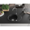 Mexen Kevin Granitspüle 1-Becken mit Abtropffläche und Küchenarmatur Telma, schwarz - 6517-77-670200-00