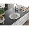 Mexen Kevin Granitspüle 1-becken mit Abtropffläche 586 x 458 mm, weiß, Siphon Chrom - 6517581005-20