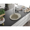 Mexen Kevin Granitspüle 1-Becken mit Abtropffläche 586 x 458 mm, beige, Chrom-Siphon - 6517581005-69