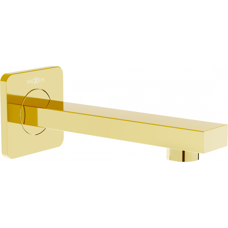 Mexen Cube wandmontierter Wannenauslauf, gold - 79370-50