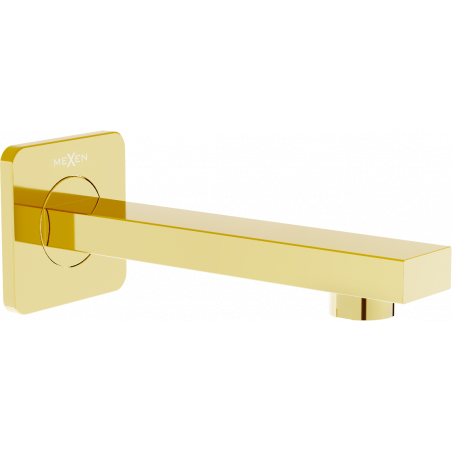 Mexen Cube wandmontierter Wannenauslauf, gold - 79370-50