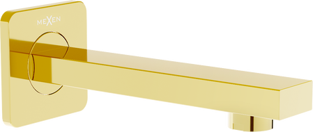 Mexen Cube wandmontierter Wannenauslauf, gold - 79370-50