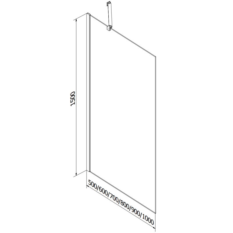 Mexen Next Duschabtrennung 1-flügelig 60 x 150 cm, transparent, gold - 895-060-000-00-00-50