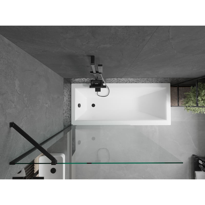Mexen Next Badewannenfaltwand 1-flügelig 90 x 150 cm, transparent, schwarz - 895-090-000-00-00-70