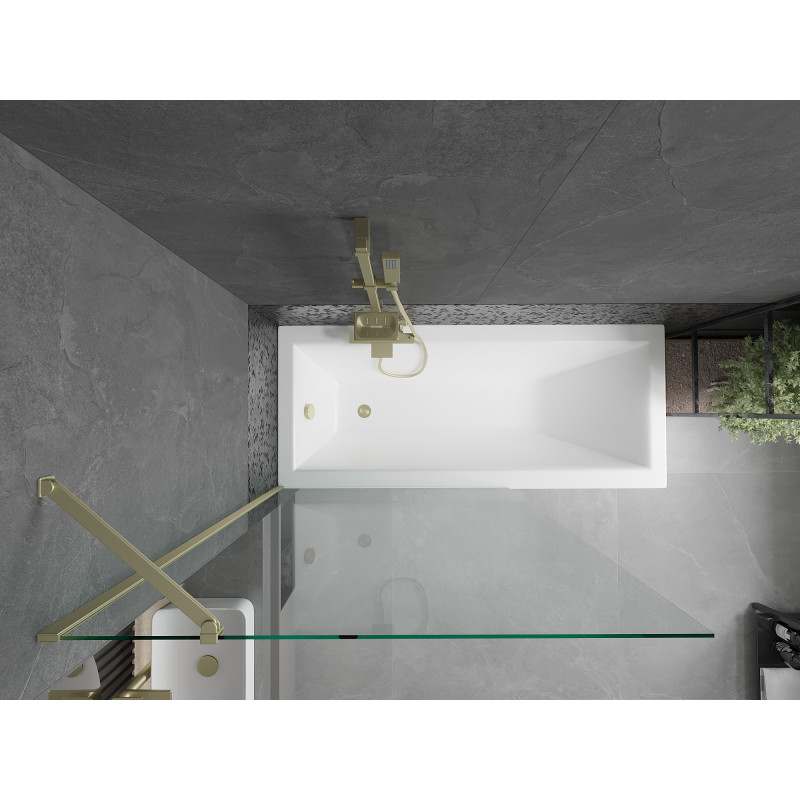 Mexen Next Wannenschirm 1-teilig 100 x 150 cm, transparent, gold - 895-100-000-00-00-50