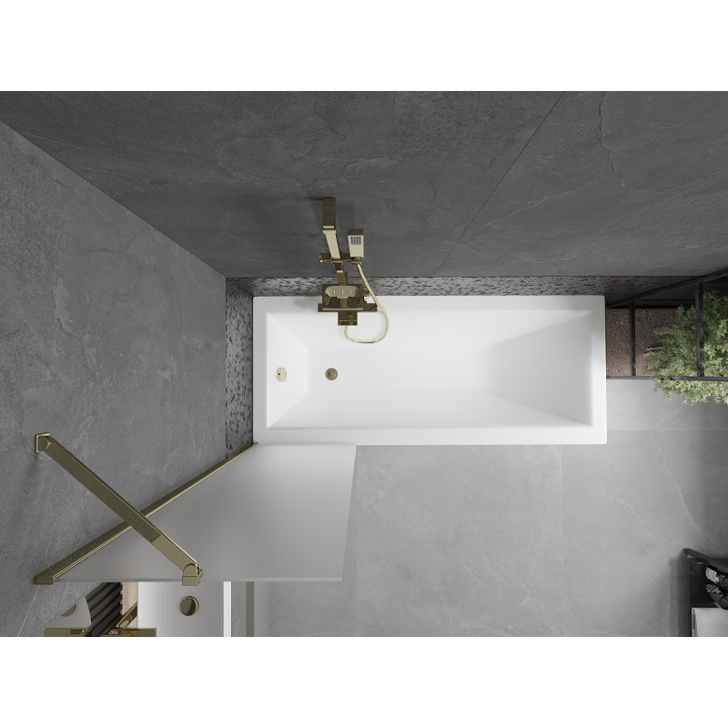 Mexen Next Duschwand 1-flügelig 50 x 150 cm, matt, gold - 895-050-000-00-30-50