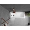 Mexen Next Badewannen-Faltwand 1-teilig 50 x 150 cm, Milchglas, Roségold - 895-050-000-00-30-60