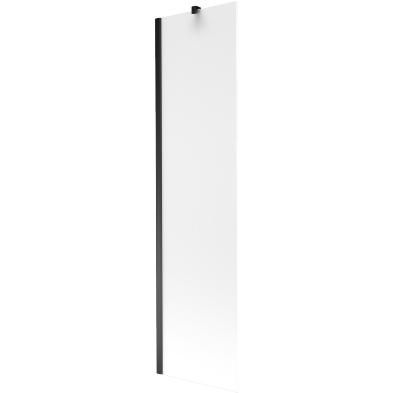 Mexen Next 1-flügelige Badewannenabtrennung 50 x 150 cm, Frost, Schwarz - 895-050-000-00-30-70