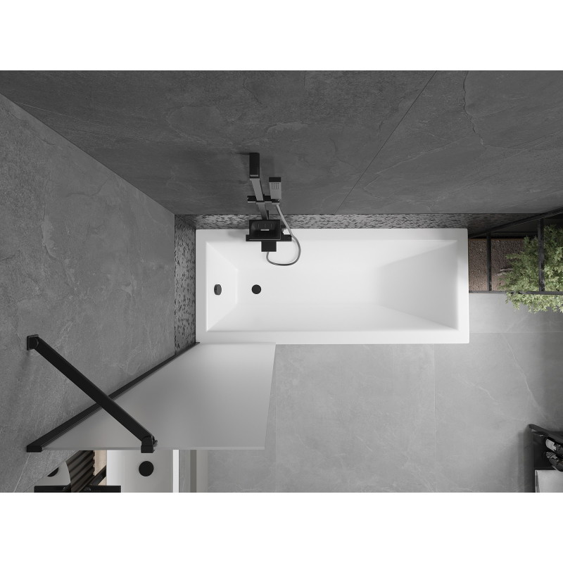 Mexen Next 1-flügelige Badewannenabtrennung 50 x 150 cm, matt, schwarz - 895-050-000-00-30-70