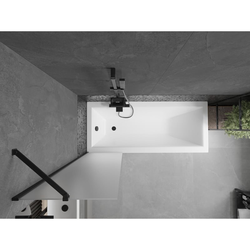 Mexen Next Badewannenabtrennung 1-flügelig 50 x 150 cm, matt, schwarz - 895-050-000-00-30-70