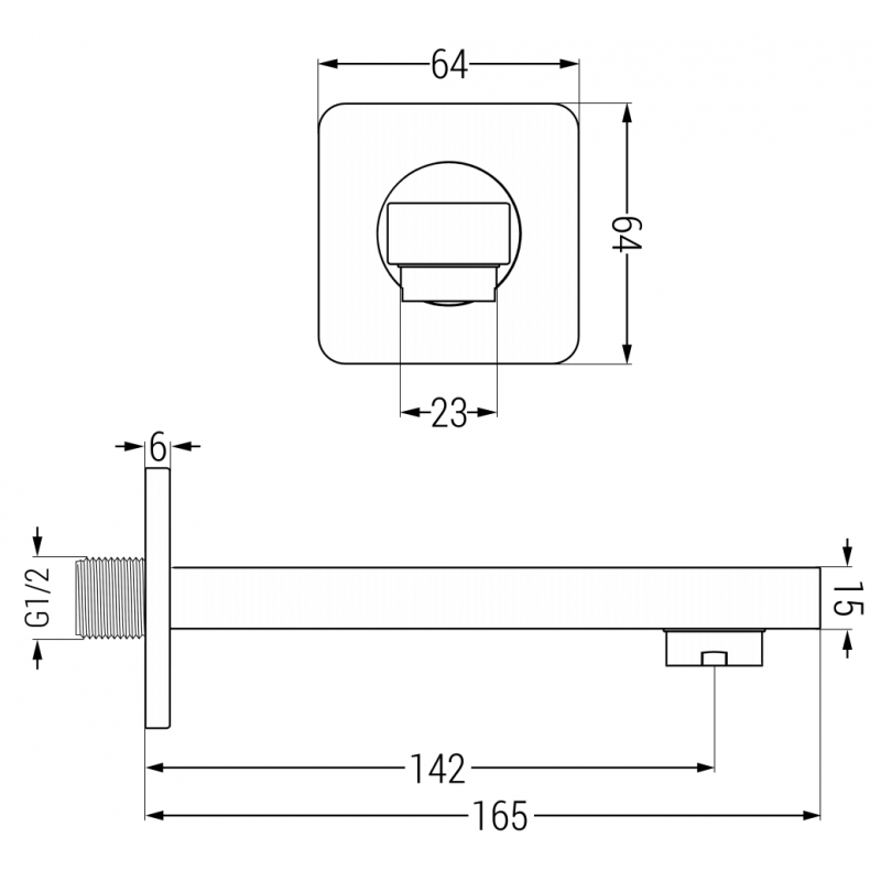 Mexen Cube Wandmontierte Badewannenauslauf, Graphit - 79370-66