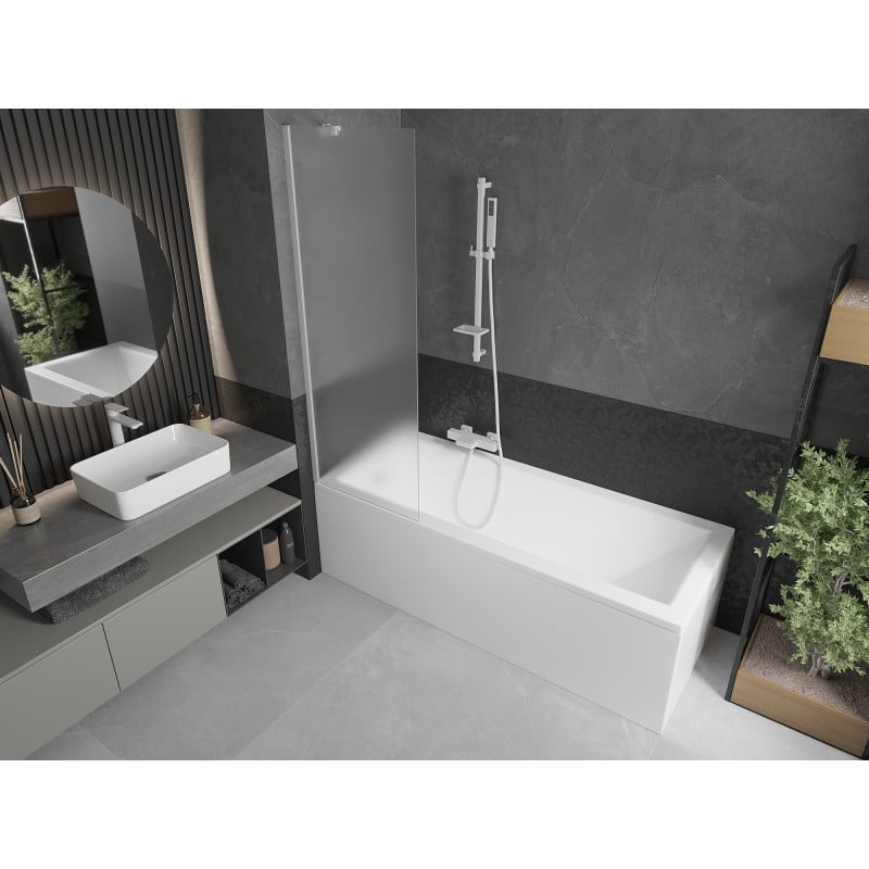 Mexen Next Badewannenwand, 1-flügelig, 60 x 150 cm, matt, weiß - 895-060-000-00-30-20