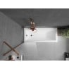 Mexen Next Badewannenwand 1-flügelig 60 x 150 cm, satiniert, Roségold - 895-060-000-00-30-60