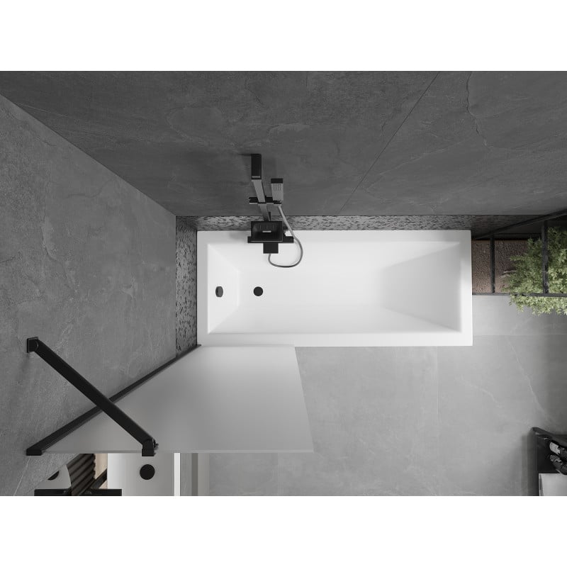 Mexen Next Badewannenabtrennung einflügelige 60 x 150 cm, matt, schwarz - 895-060-000-00-30-70
