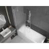 Mexen Next Duschwand für Badewanne 1-flügelig 70 x 150 cm, satiniert, weiß - 895-070-000-00-30-20