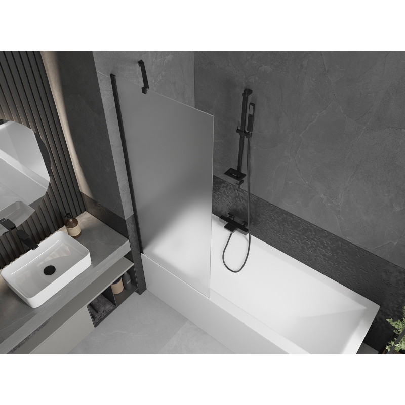 Mexen Next 1-flügelige Badewannenabtrennung 70 x 150 cm, satiniert, schwarz - 895-070-000-00-30-70