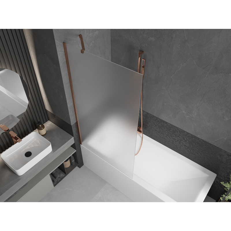 Mexen Next Wannenschirm 1-flügelig 90 x 150 cm, satiniert, Rosé-Gold - 895-090-000-00-30-60