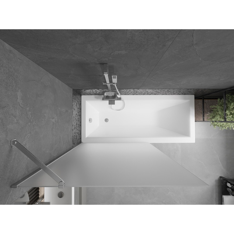 Mexen Next 1-flügelige Badewannenabtrennung 100 x 150 cm, mattiert, Chrom - 895-100-000-00-30-01