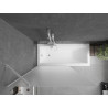 Mexen Next Badewannenabtrennung 1-flügelig 100 x 150 cm, gefrostet, weiß - 895-100-000-00-30-20