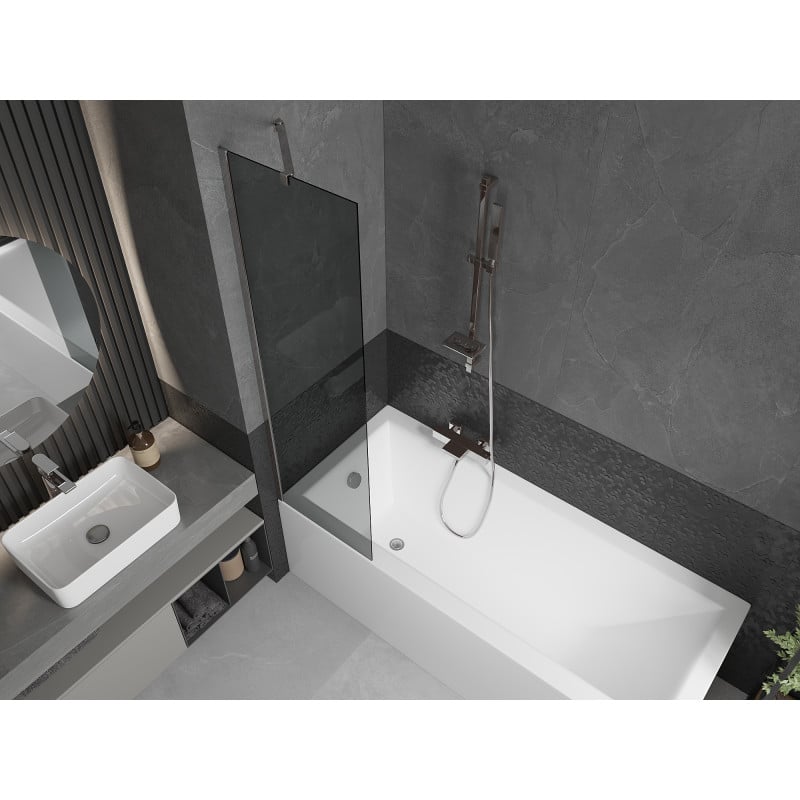 Mexen Next Badewannenabtrennung 1-flügelig 50 x 150 cm, graphit, chrom - 895-050-000-00-40-01