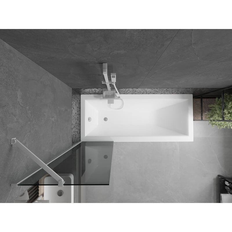 Mexen Next Badewannenabdeckung 1-flügelig 50 x 150 cm, grafit, weiß - 895-050-000-00-40-20