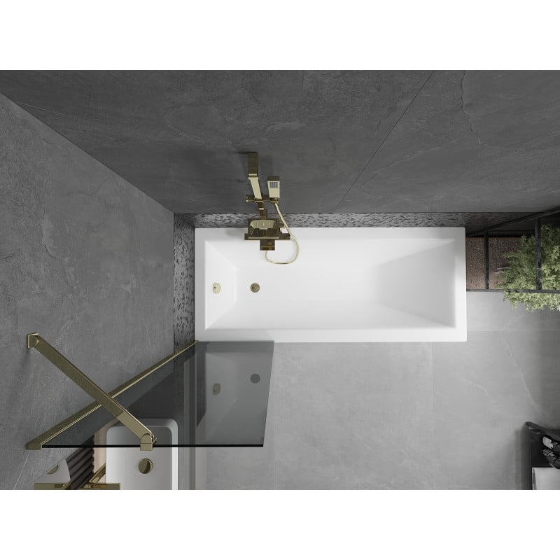Mexen Next Wannenspritzschutz 1-flügelig 50 x 150 cm, grafit, gold - 895-050-000-00-40-50