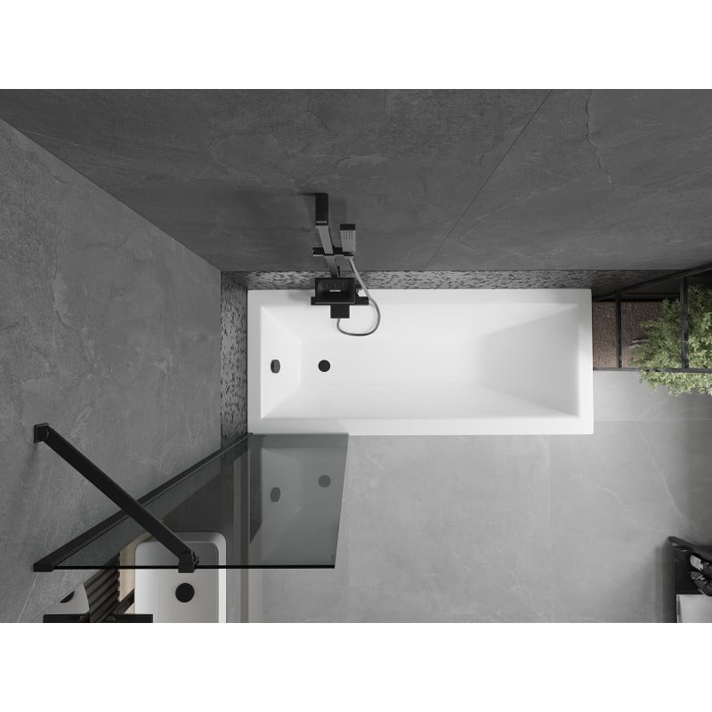 Mexen Next Badewannenwand 1-flügelig 50 x 150 cm, Graphit, Schwarz - 895-050-000-00-40-70