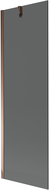 Mexen Next Wannenspritzschutz 1-flügelig 60 x 150 cm, Graphit, Roségold - 895-060-000-00-40-60