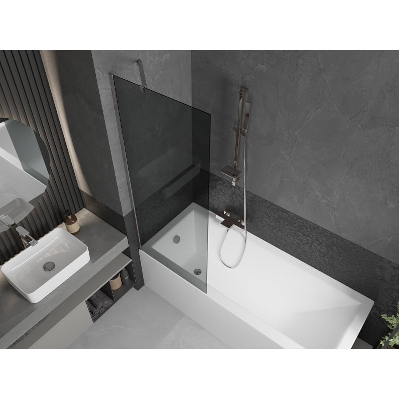 Mexen Next Badewannenparavent 1-flügelig 70 x 150 cm, Graphit, Chrom - 895-070-000-00-40-01