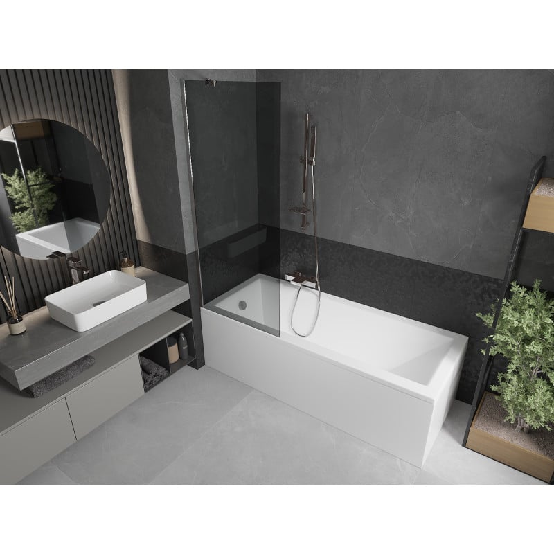 Mexen Next Badewannenparavent 1-flügelig 70 x 150 cm, Graphit, Chrom - 895-070-000-00-40-01