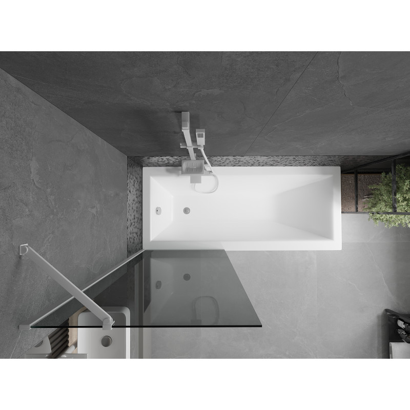 Mexen Next Badewannenwand 1-flügelig 70 x 150 cm, graphit, weiß - 895-070-000-00-40-20