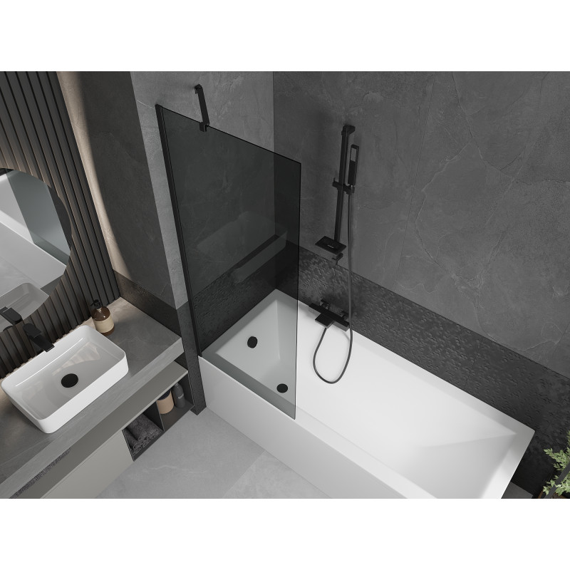 Mexen Next Duschabtrennung Badewanne 1-flügelig 70 x 150 cm, graphit, schwarz - 895-070-000-00-40-70