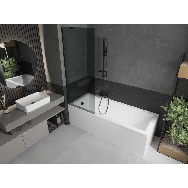 Mexen Next Duschabtrennung Badewanne 1-flügelig 70 x 150 cm, graphit, schwarz - 895-070-000-00-40-70