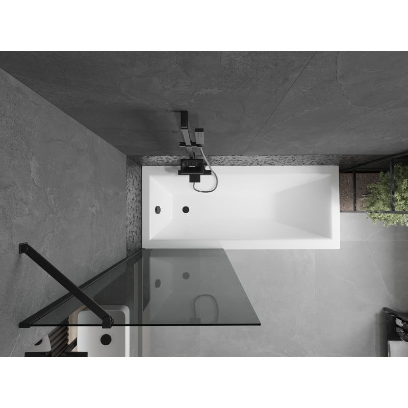 Mexen Next Duschabtrennung Badewanne 1-flügelig 70 x 150 cm, graphit, schwarz - 895-070-000-00-40-70