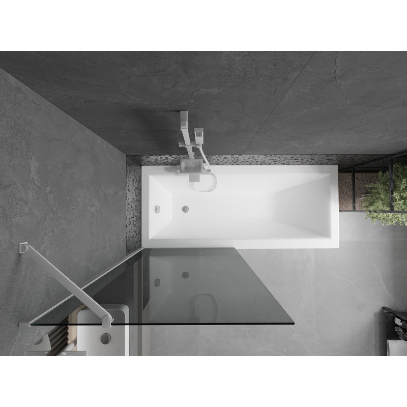 Mexen Next Badezimmer-Trennwand 1-teilig 80 x 150 cm, Graphit, Weiß - 895-080-000-00-40-20