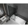 Mexen Next Badewannenabtrennung 1-flügelig 80 x 150 cm, Graphit, Schwarz - 895-080-000-00-40-70
