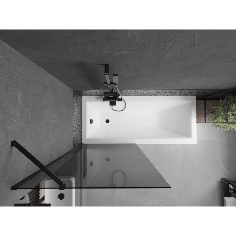 Mexen Next Badewannenabtrennung 1-flügelig 80 x 150 cm, Graphit, Schwarz - 895-080-000-00-40-70
