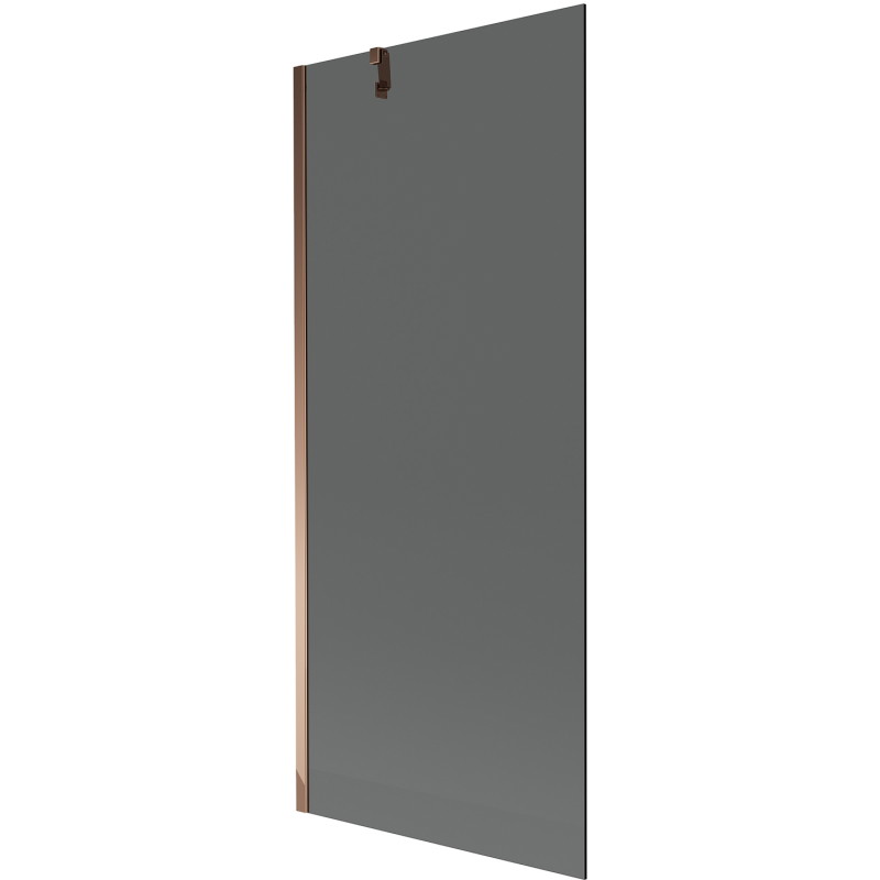 Mexen Next 1-flügelige Badewannenabtrennung 80 x 150 cm, Graphit, Roségold - 895-080-000-00-40-60