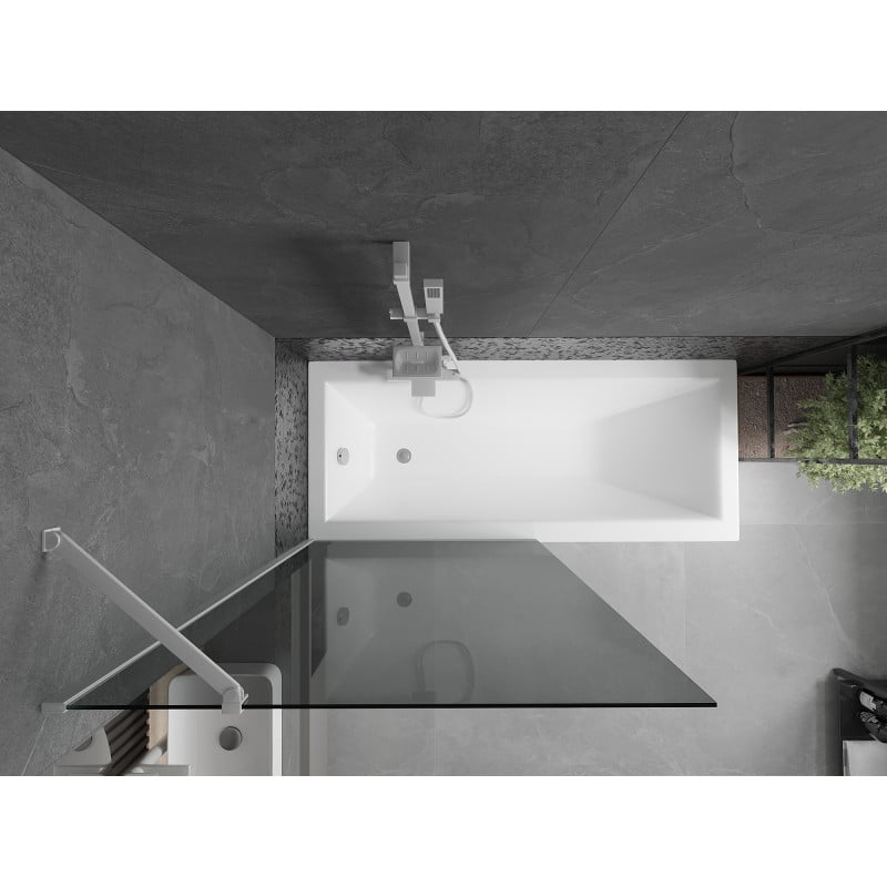 Mexen Next Badewannenwand 1-flügelig 90 x 150 cm, graphit, weiß - 895-090-000-00-40-20