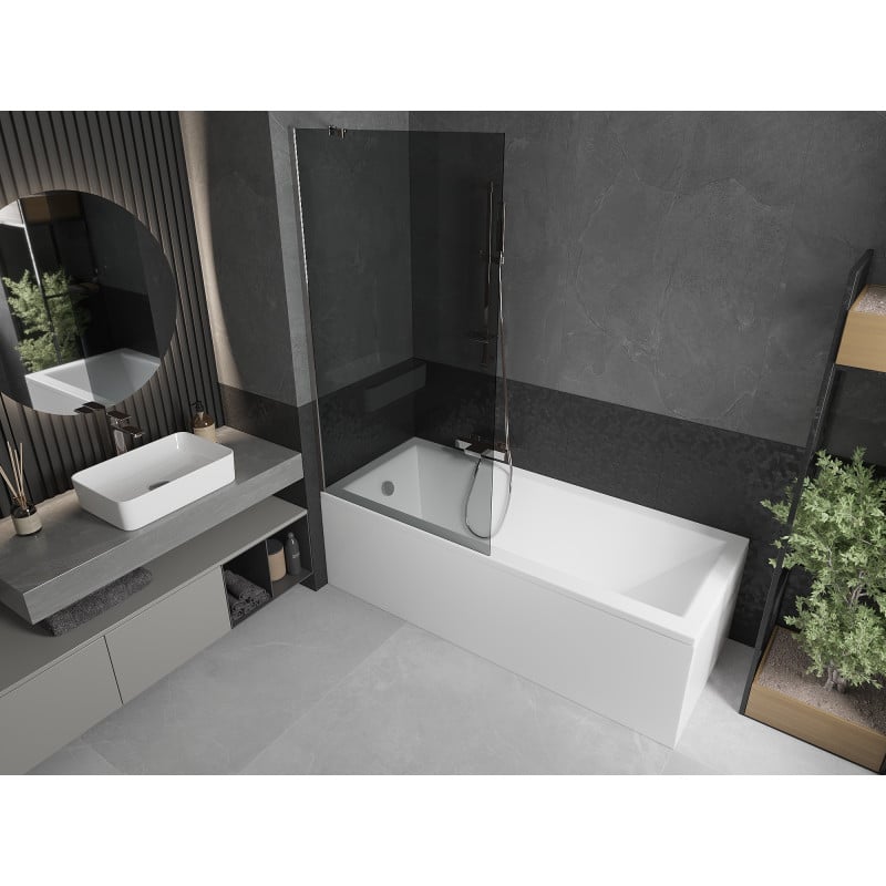 Mexen Next Badewannenwand 1-flügelig 90 x 150 cm, Grafit, Chrom - 895-090-000-00-40-01