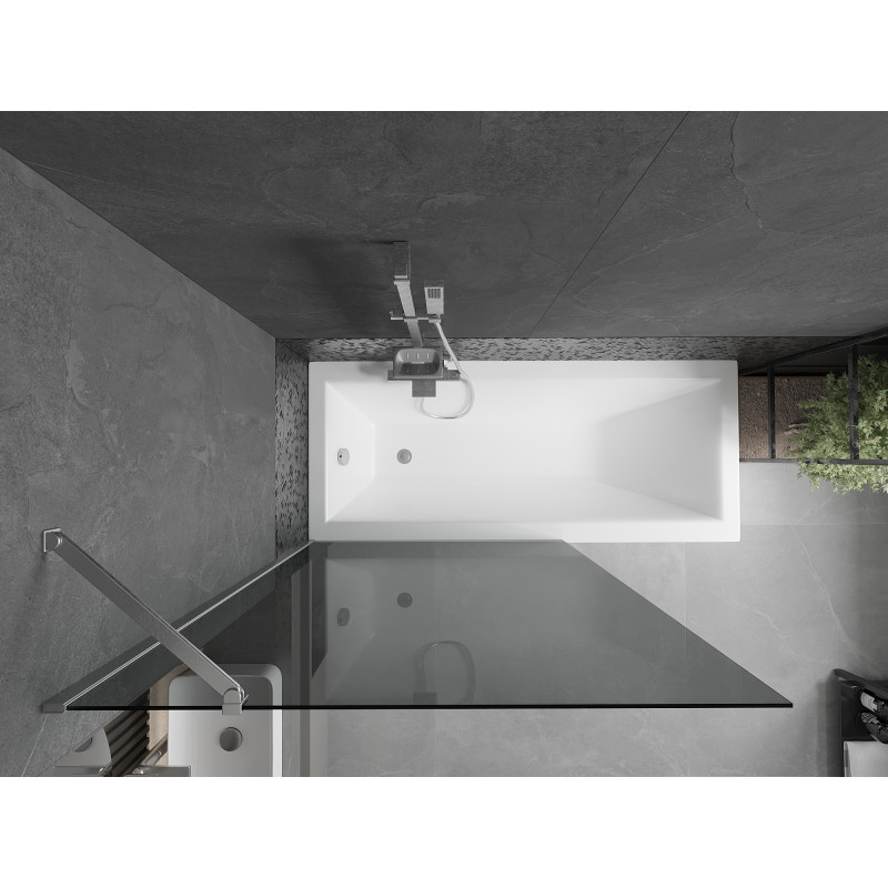 Mexen Next Badewannenwand 1-flügelig 100 x 150 cm, Grafit, Chrom - 895-100-000-00-40-01
