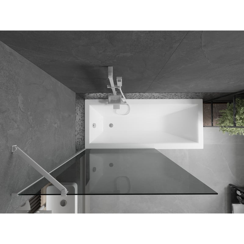 Mexen Next Duschabtrennung für die Badewanne 1-flügelig 100 x 150 cm, grafit, weiß - 895-100-000-00-40-20