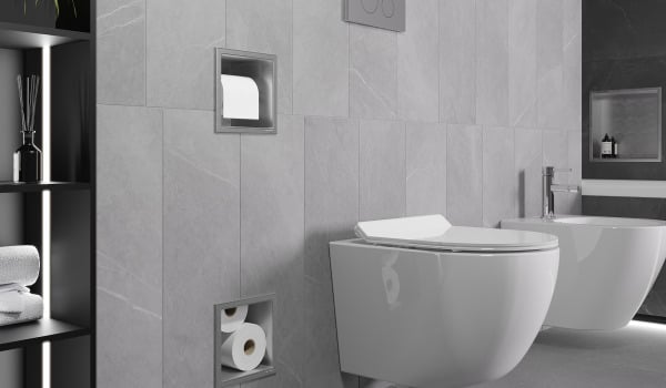 Toilettenpapierhalter mit in die Wand eingebautem Magazin